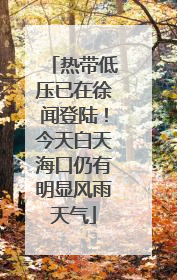 热带低压已在徐闻登陆！今天白天海口仍有明显风雨天气
